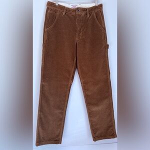 WALLACE & BROWN JCREW MENS BROWN CORDUROY CARPENTER PANTS 30x32
